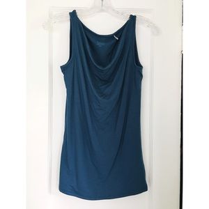 Dark teal cowl neck tank